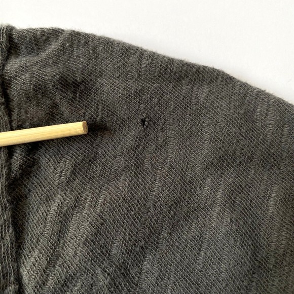 Decree Sweater Womens XL Gray Button Down Fringe Short Sleeves FLAW - Picture 12 of 12